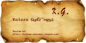 Kolozs Gyöngyi névjegykártya