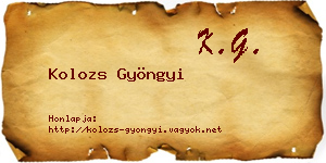 Kolozs Gyöngyi névjegykártya