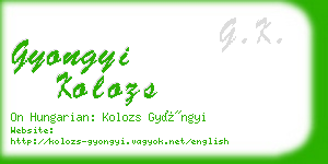 gyongyi kolozs business card